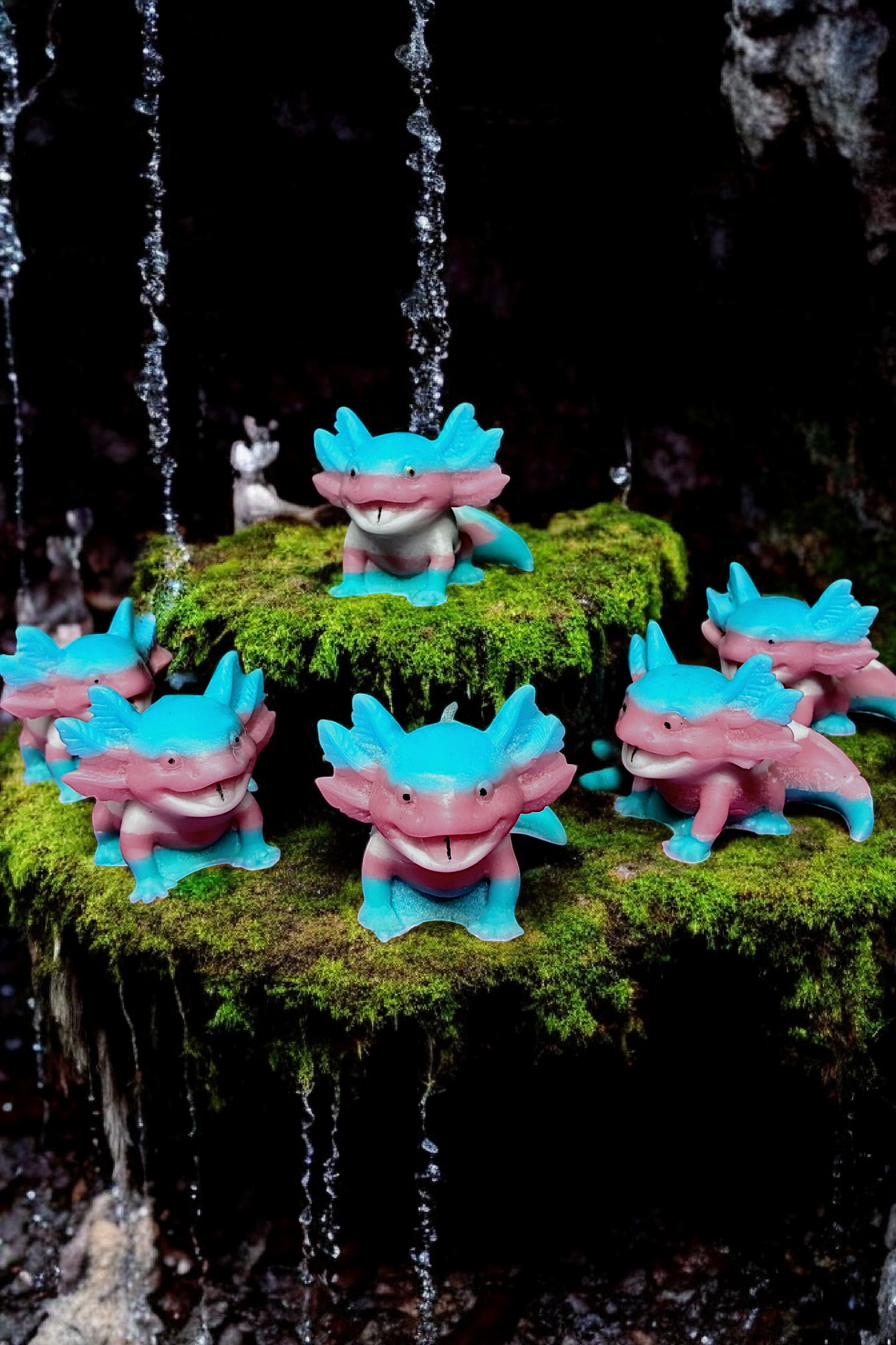 Trans Pride Axolotl Candle Solo (Single Axolotl Candle)