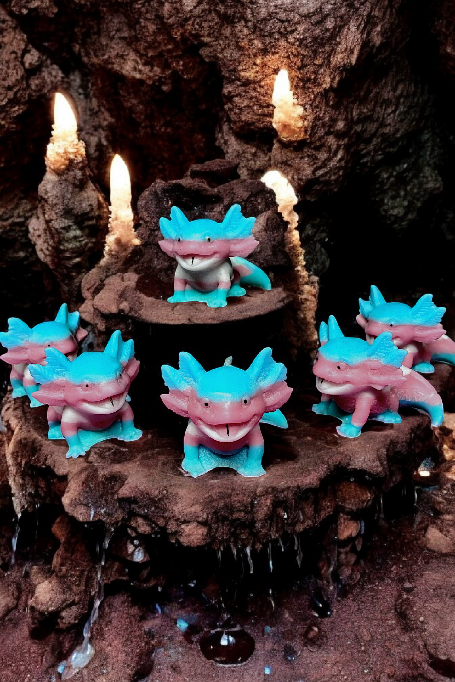 Trans Pride Axolotl Candle