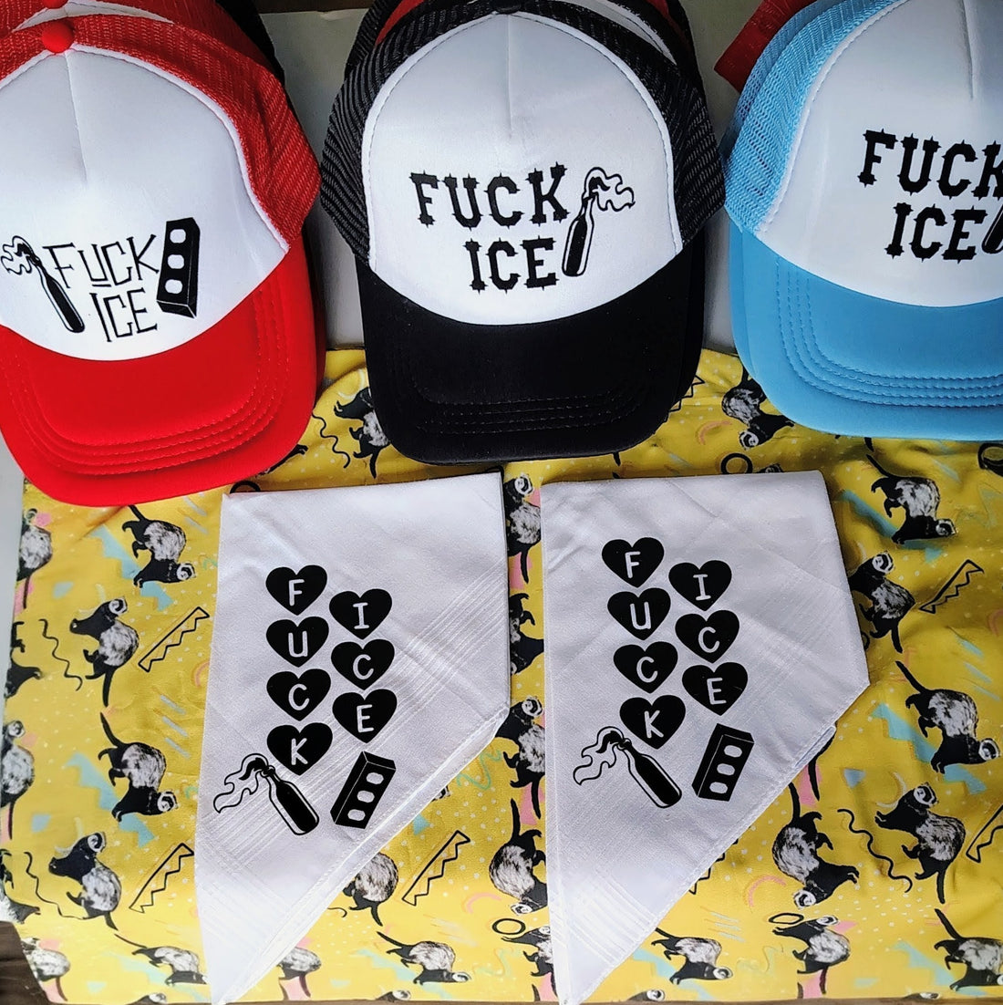 Fuck I.C.E. Hand Printed Hanky